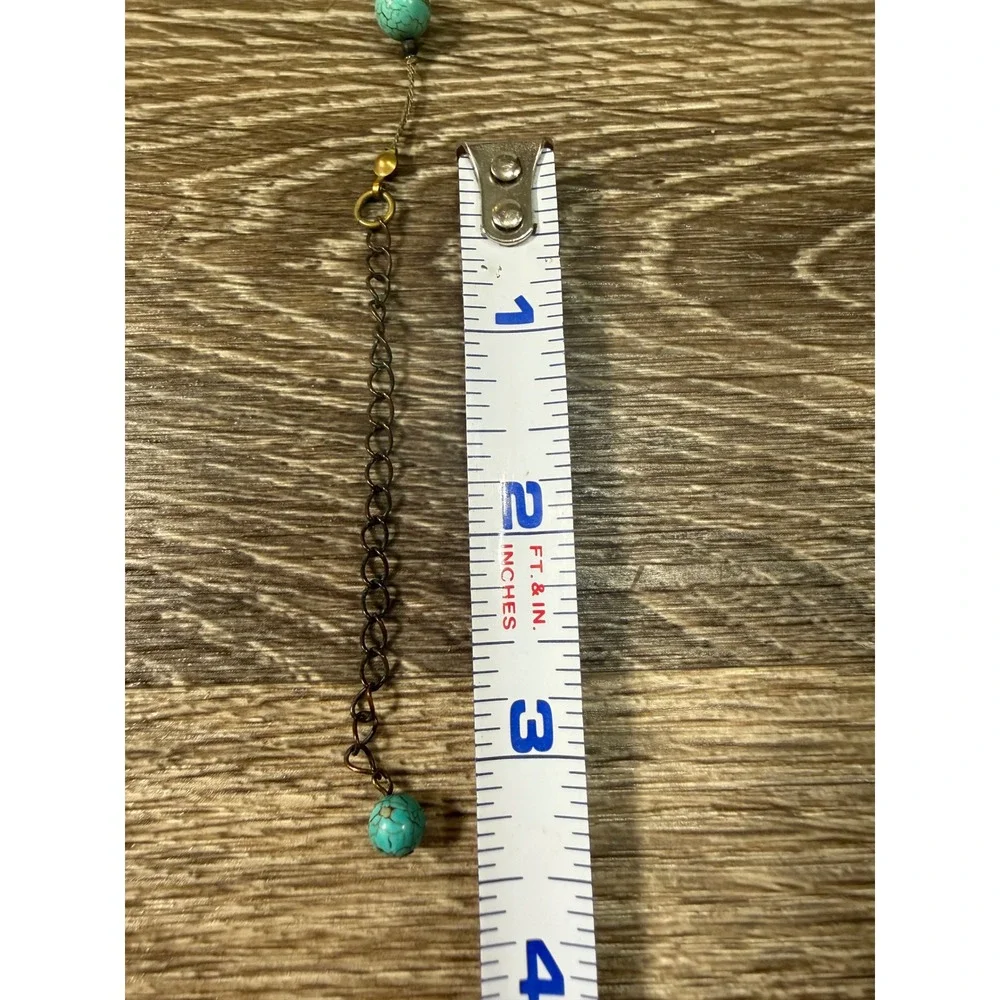 Boho Long Beaded Station Necklace Turquoise Tiger Eye‎ Mixed Stone Earthy